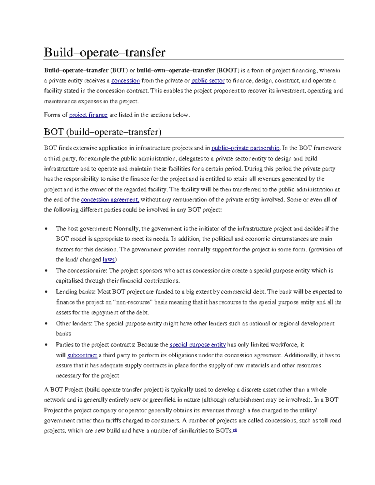 Mod 4 BOT - Build operate transfer model in relation to PPP - Build ...