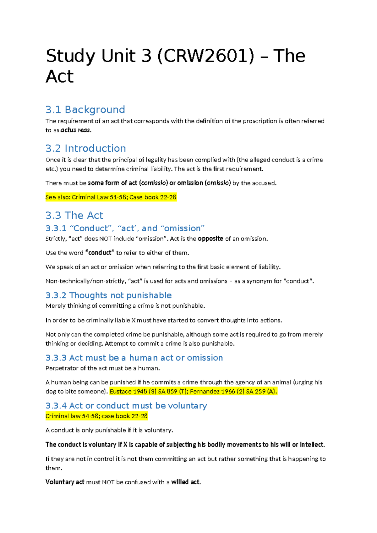 CRW2601 Study Unit 3 The Act - Study Unit 3 (CRW2601) – The Act 3 ...