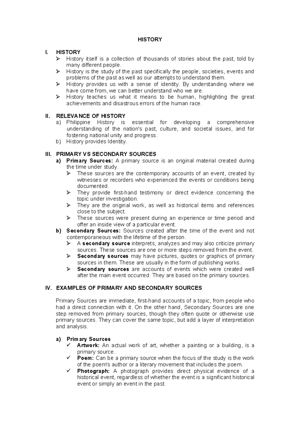 GEC007Lesson 1 Manuscript HISTORY I. HISTORY History itself is a