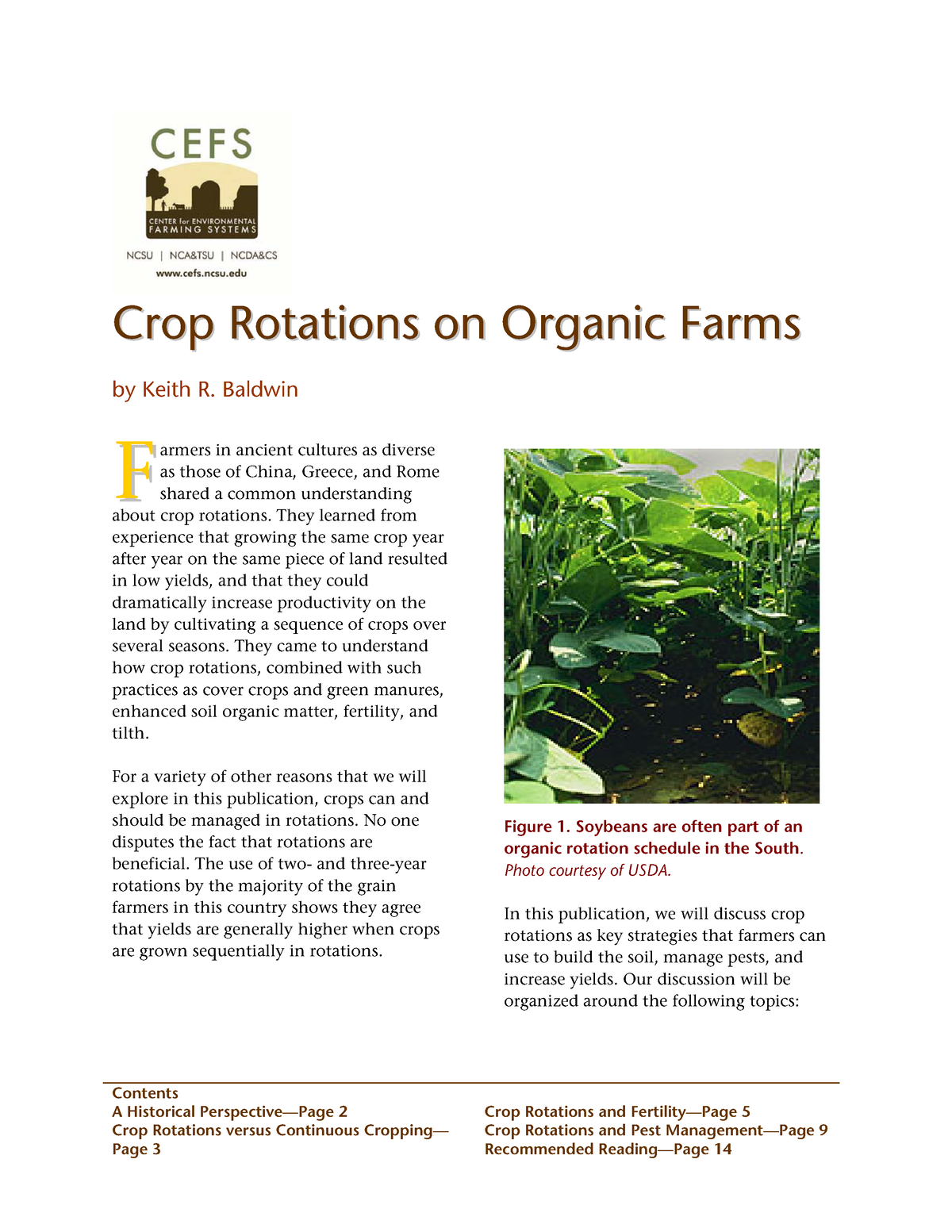 7 CEFS Crop Rotation On Organic Farms - Contents A Historical ...