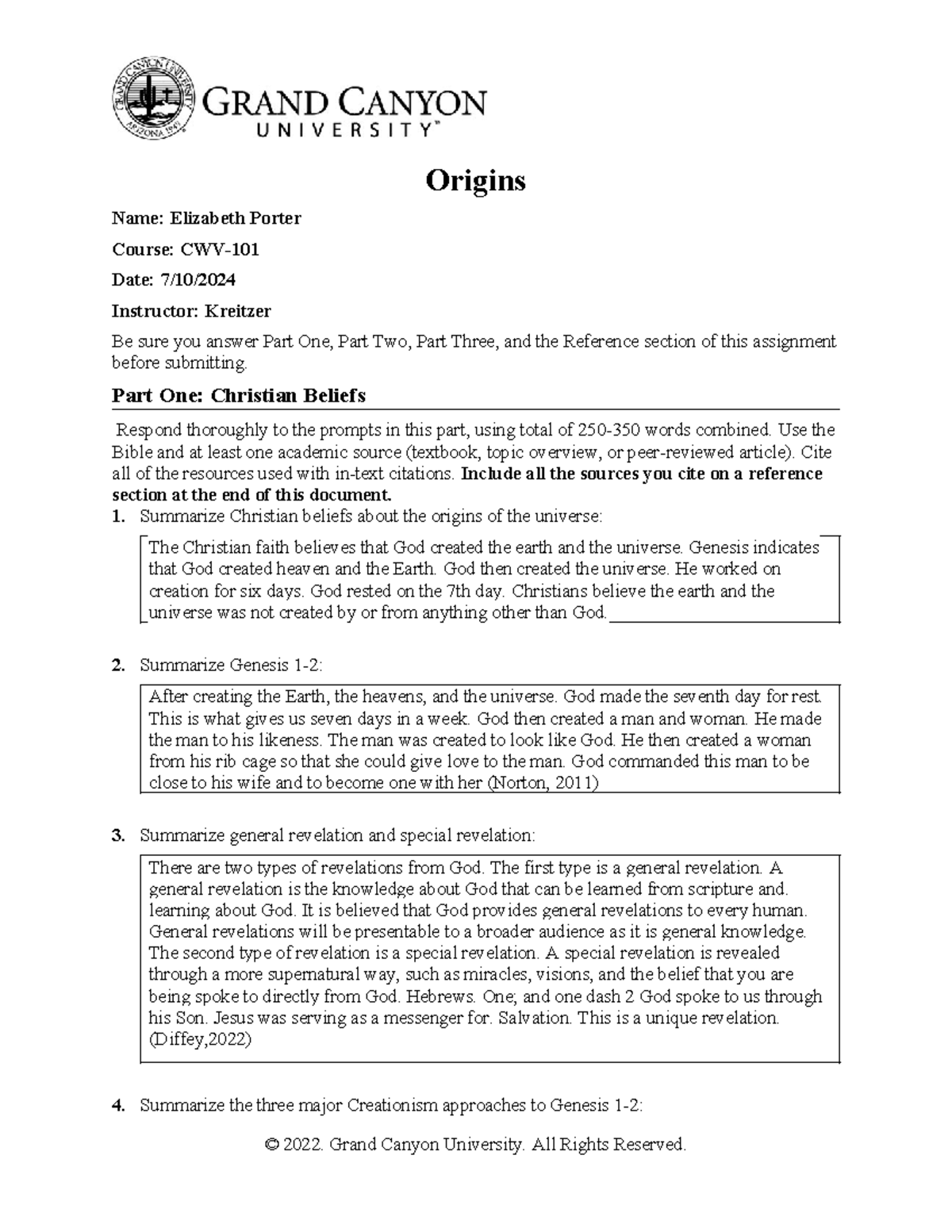 Origins Assignment for Topic 2- completed worksheet - Origins Name ...