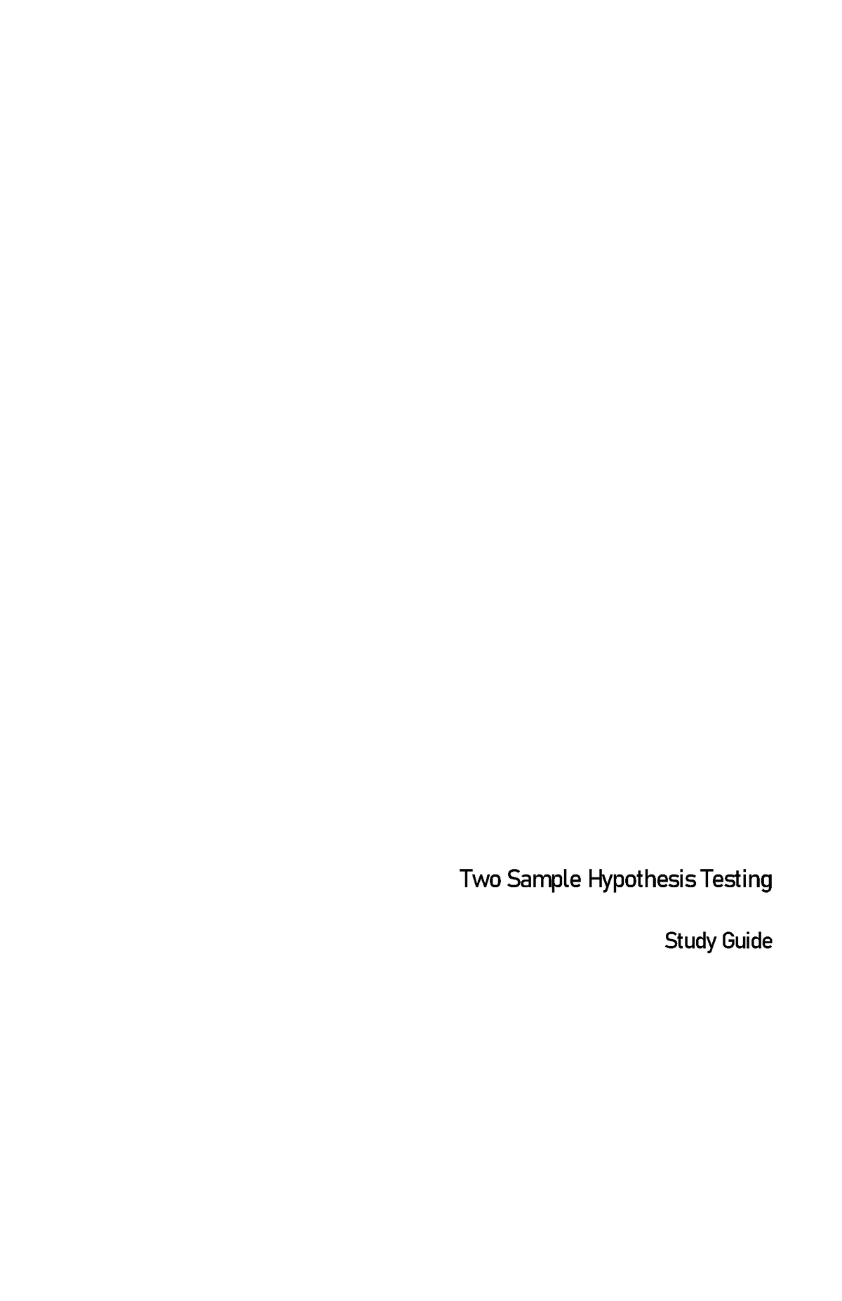 hypothesis testing study guide