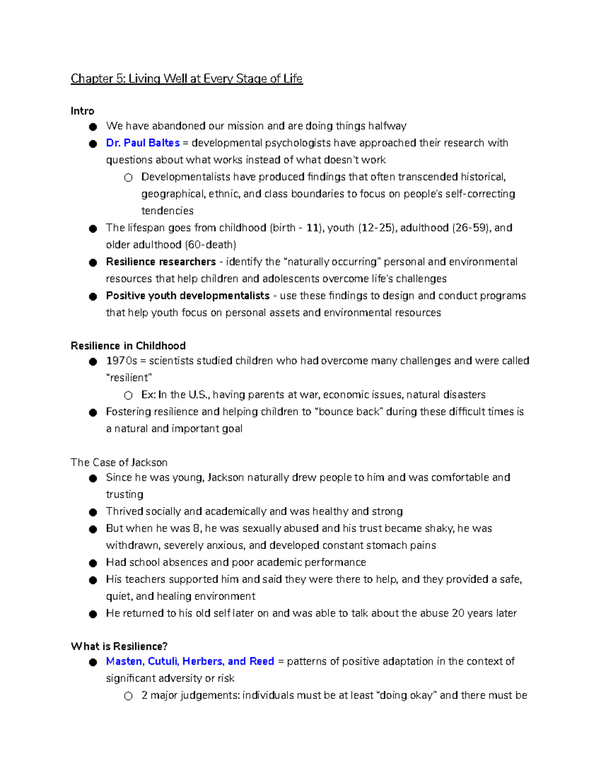 Chapter 5 Study Guide - Chapter 5: Living Well at Every Stage of Life ...