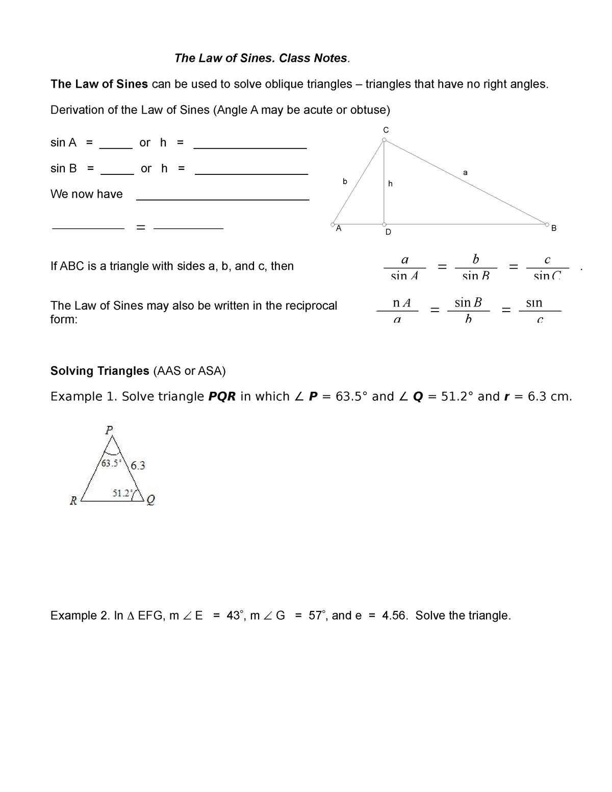 law-of-sines-part-1-a-b-h-a-b-c-d-sin-sin-sin-a-b-c-a-b-c-sin-a-sin-b-sinc-a-b-c-the-law-studocu