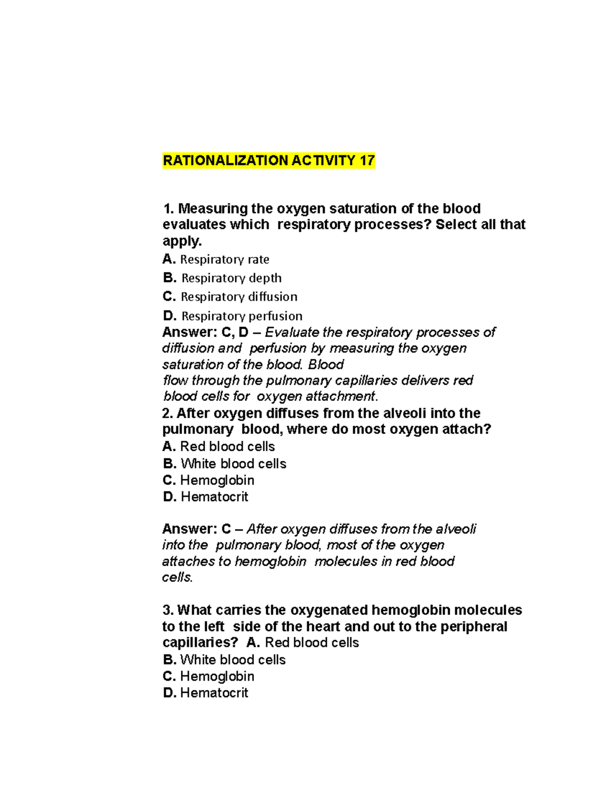 Funda RLE Ration 17 RATIONALIZATION ACTIVITY 17 Measuring the oxygen