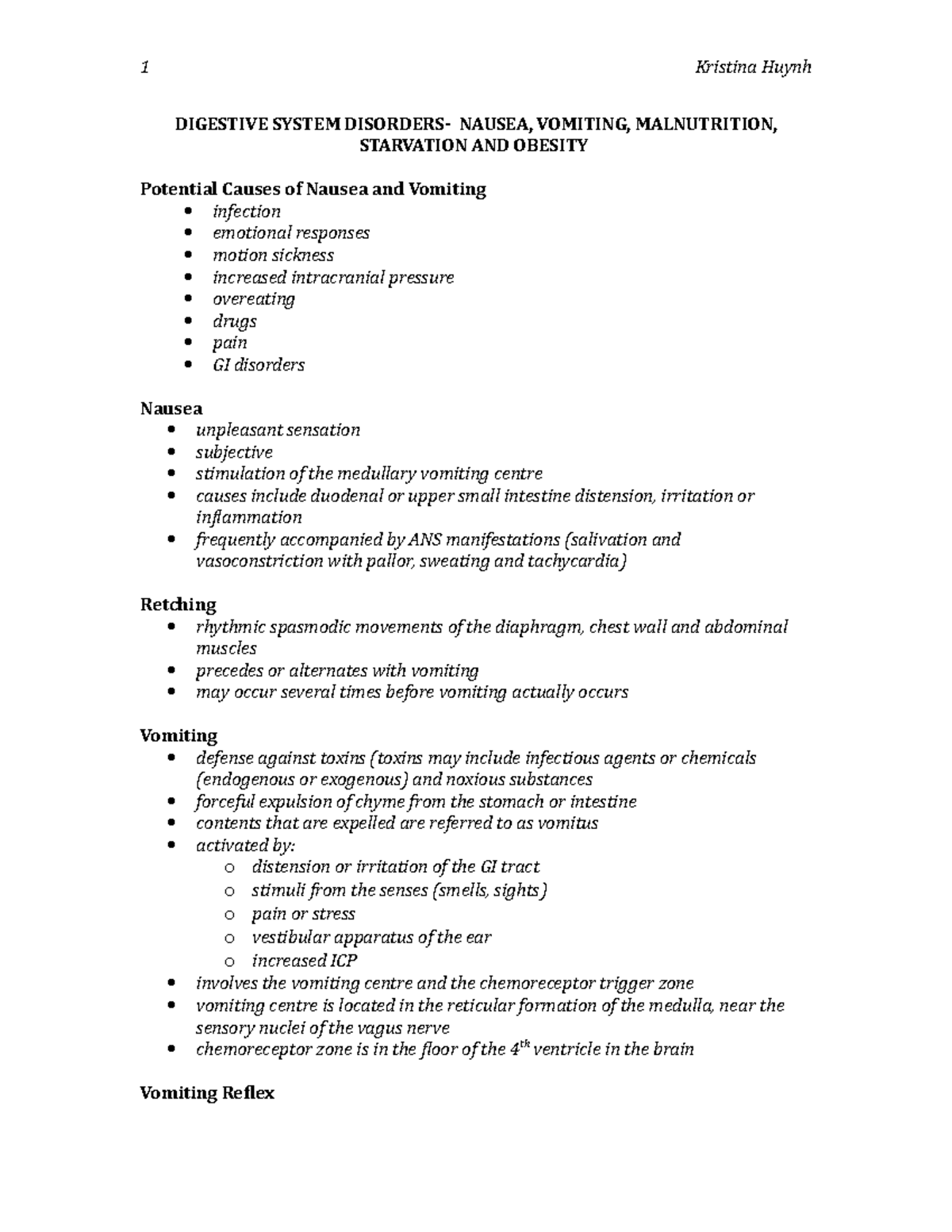 Digestive System Disorders 1 Kristina Huynh DIGESTIVE SYSTEM