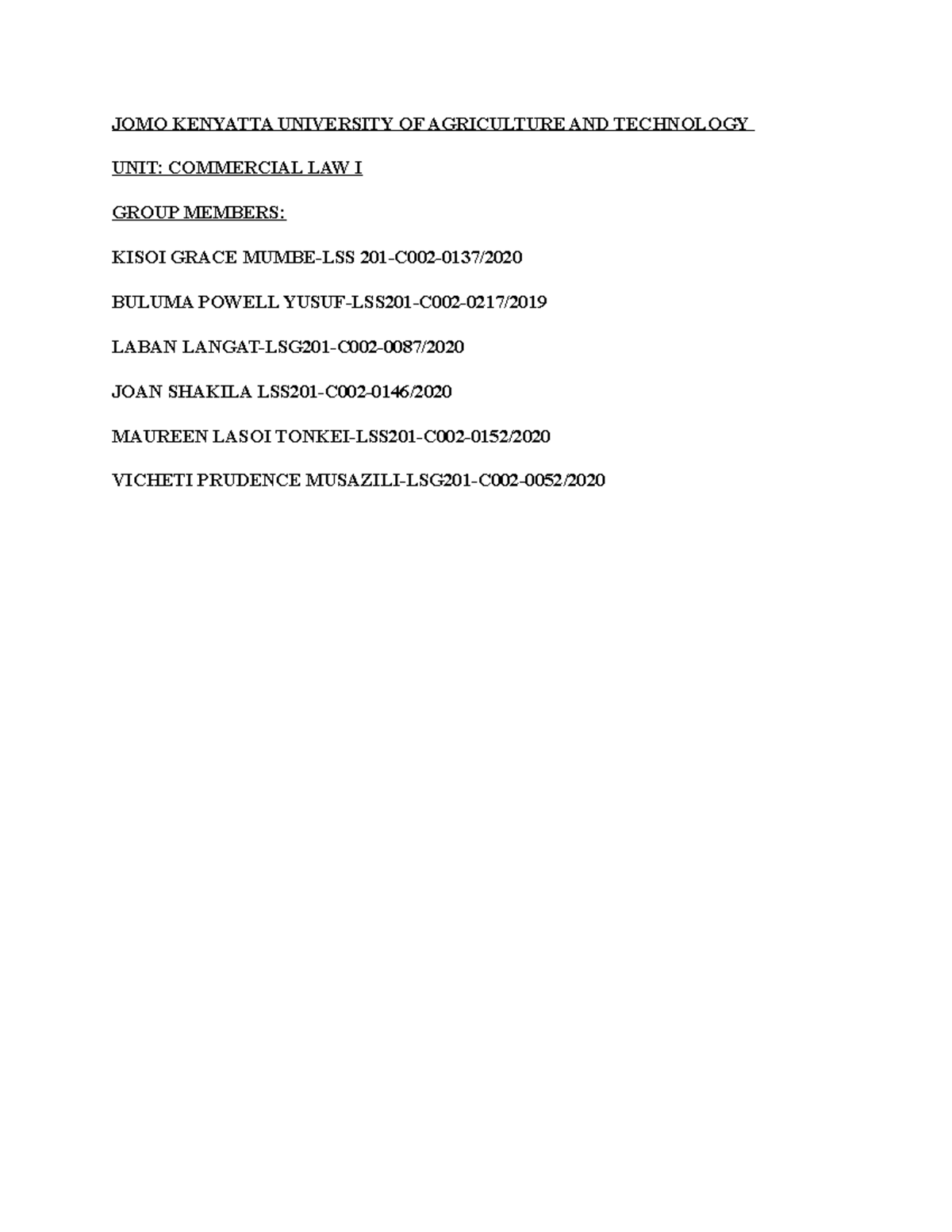 Document (7)1 Law notes JOMO KENYATTA UNIVERSITY OF AGRICULTURE