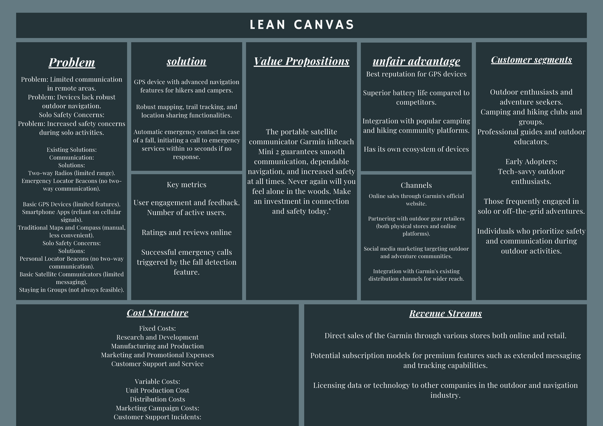 Lean Canvas - very infpormative - Problem: Limited communication in ...