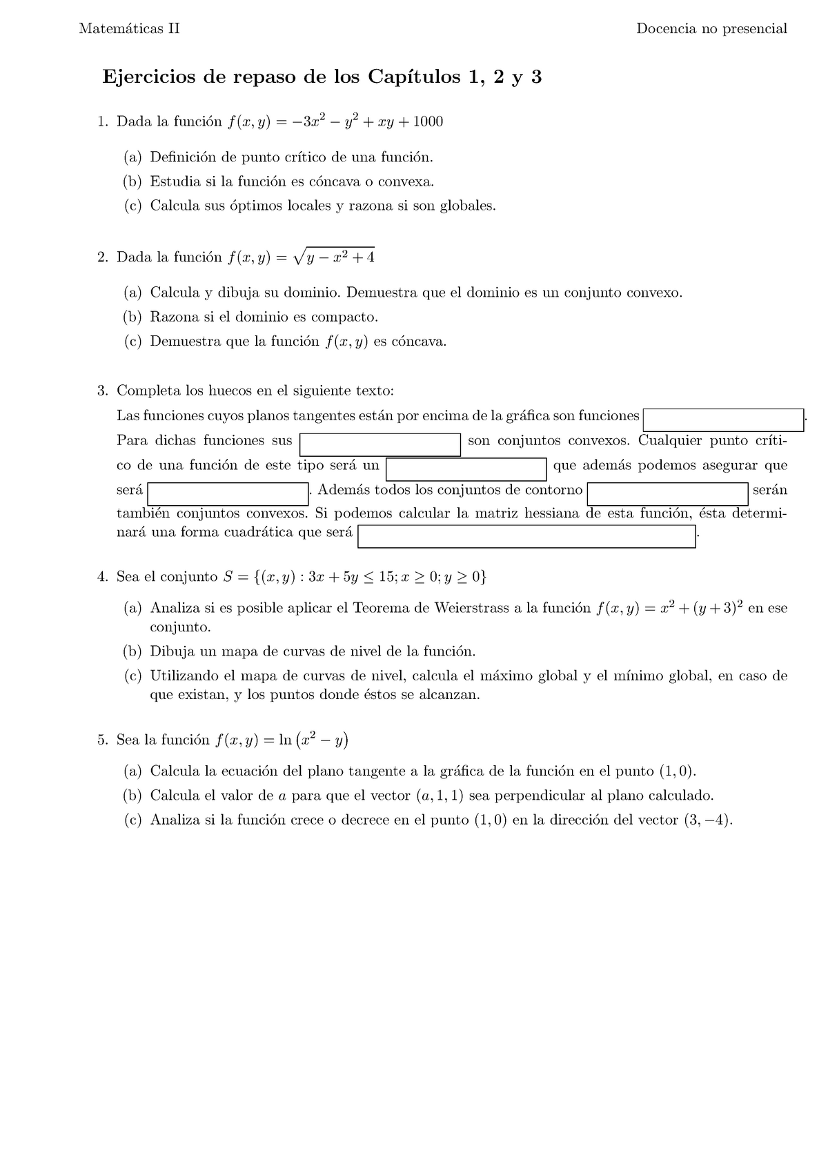 Problemas Repaso Temas 1-2-3 - Matem ́aticas II Docencia No Presencial ...