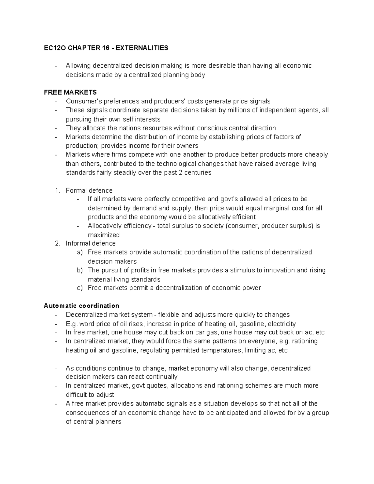 EC120 Chapter 16 - Externalities - EC12O CHAPTER 16 - EXTERNALITIES ...
