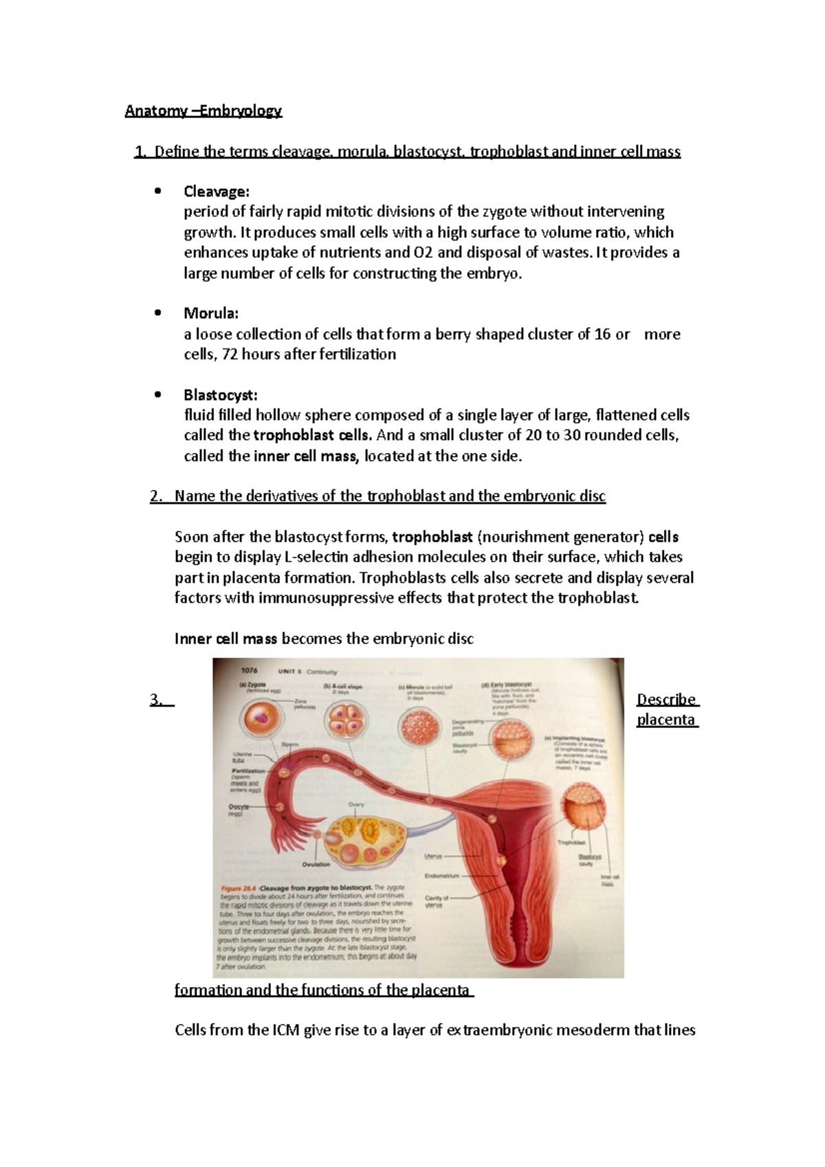 E GEMP Anatomy Embryology-1 - Anatomy –Embryology Define the terms ...