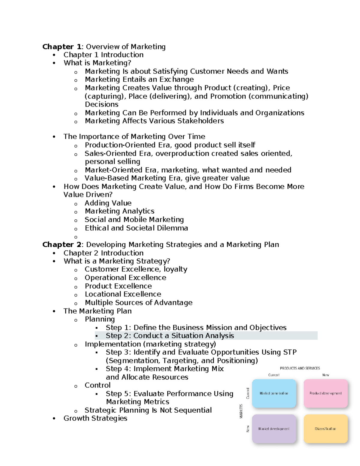 MKT Notes - Chapter 1: Overview of Marketing Chapter 1 Introduction ...