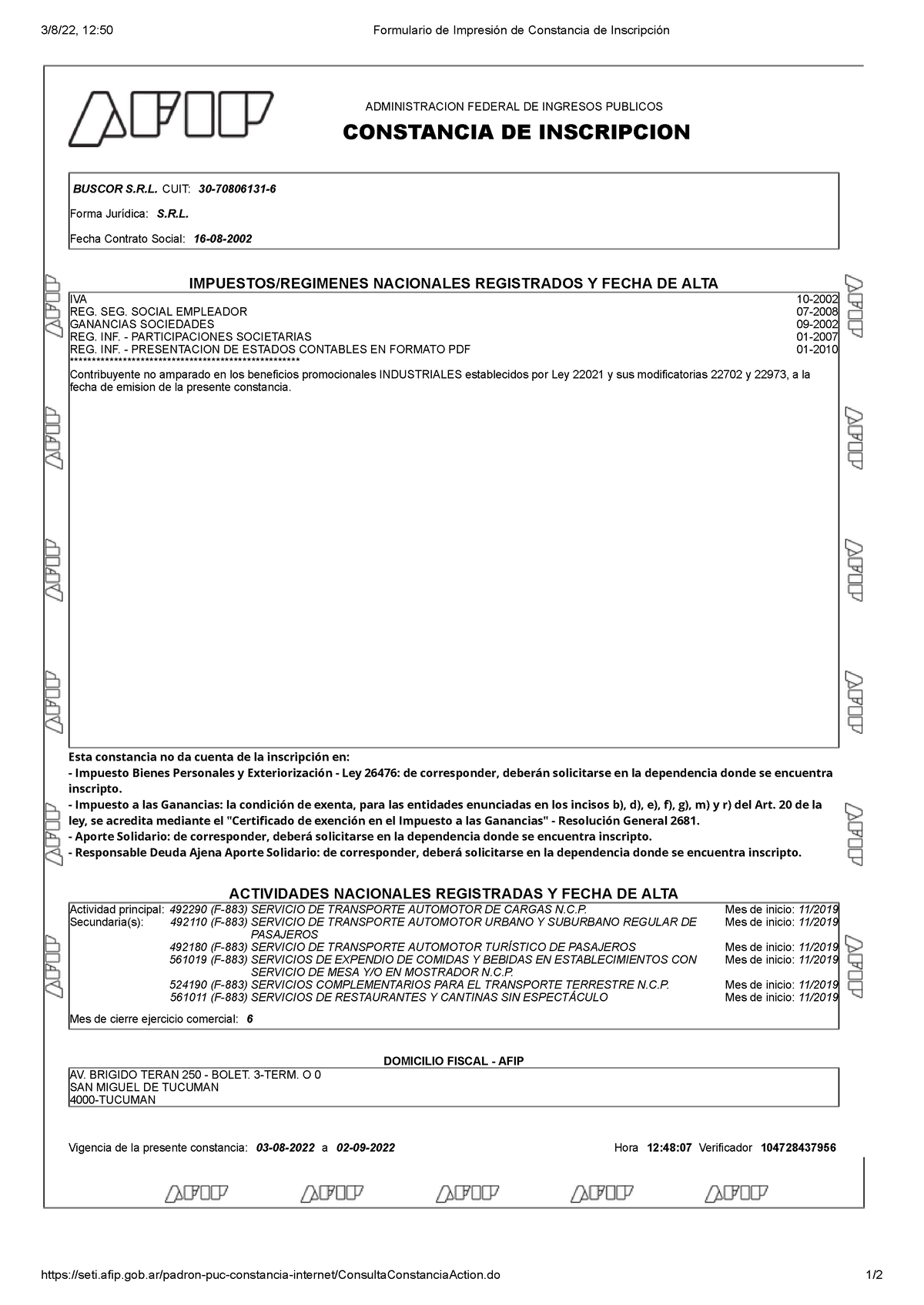 AFIP - Administración Federal De Ingresos Públicos - 3/8/22, 12:50 ...