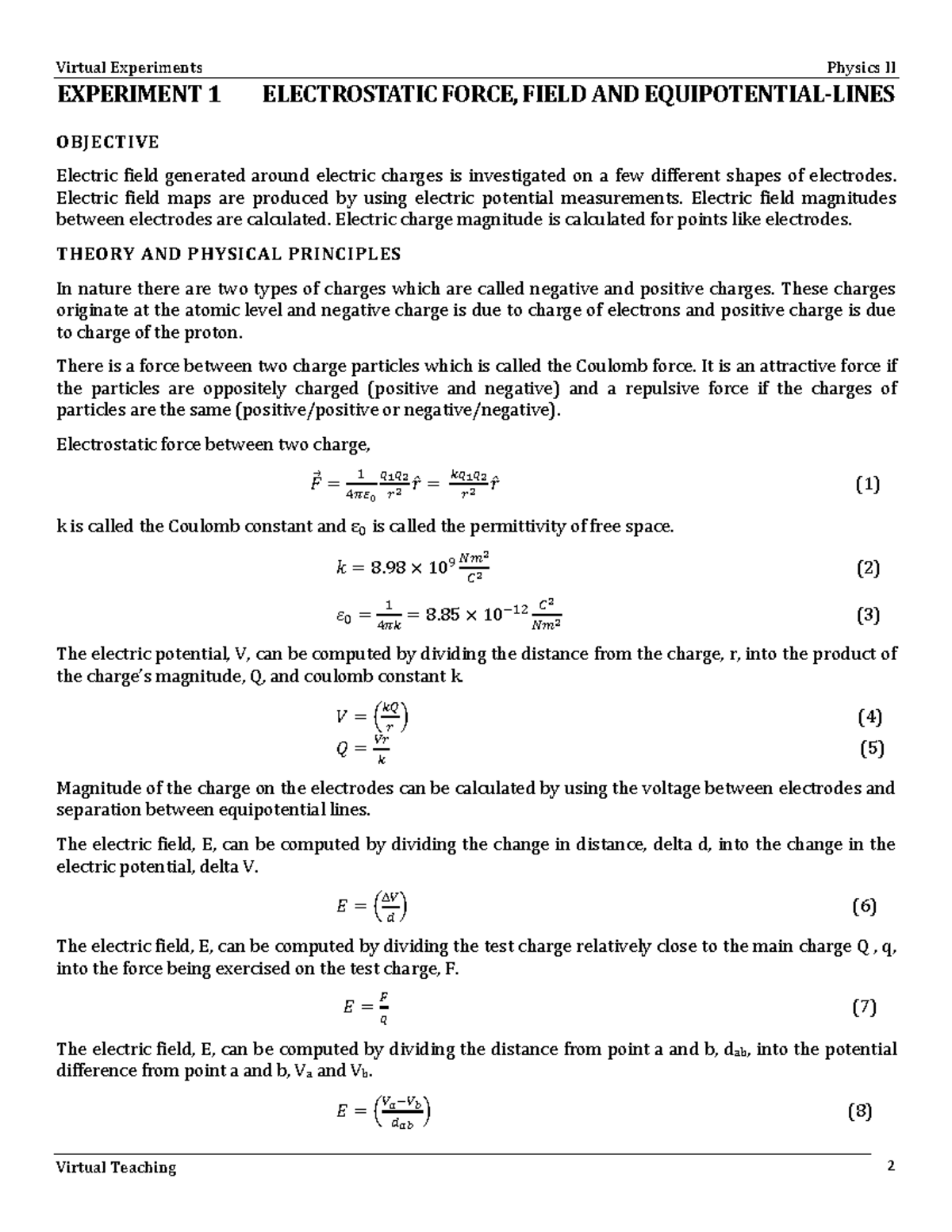 Lab+1+Electrostatic+Force%2C+Field+and+Equipotential-Lines - EXPERIMENT ...