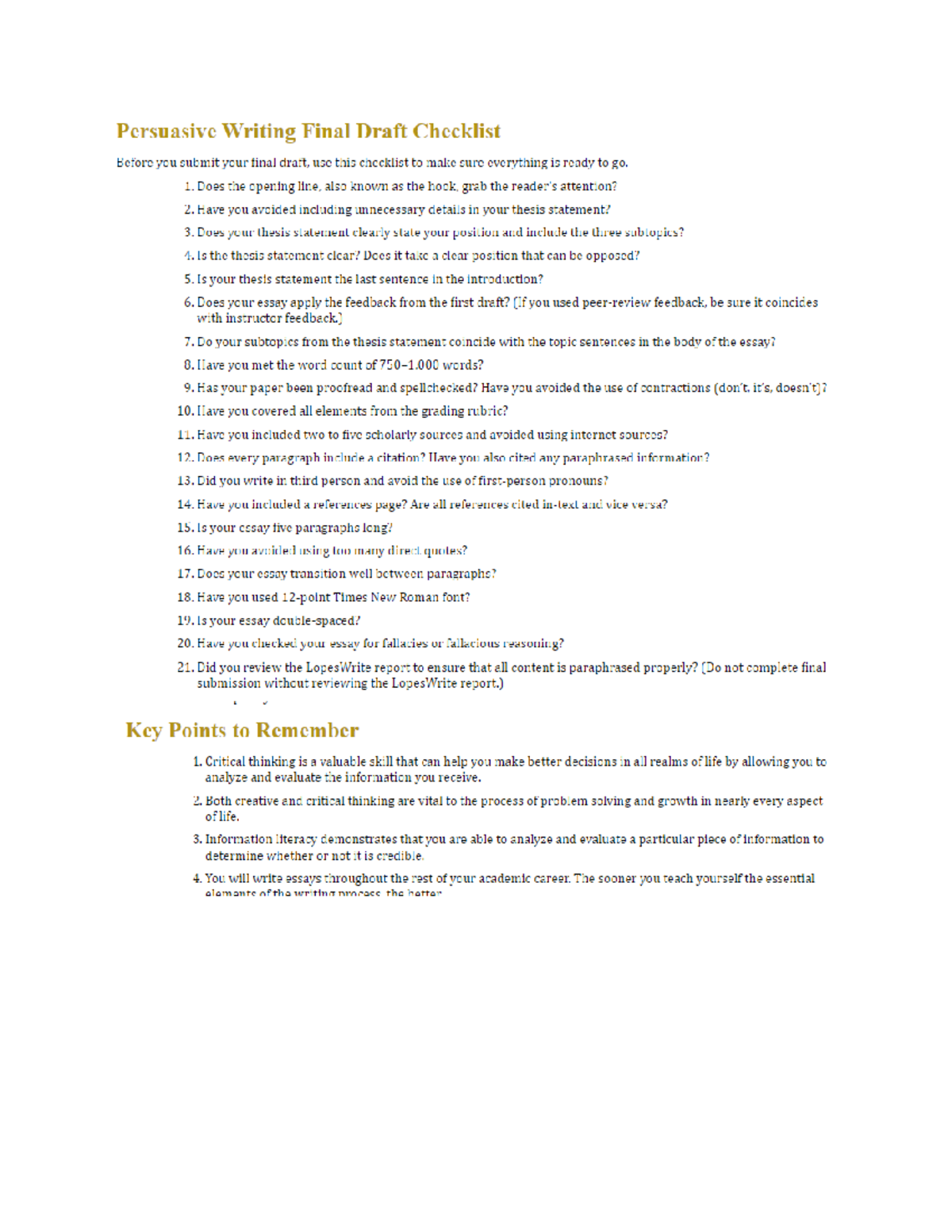 Chapter 7 Creative Thinking PHI105 Persuasive Writing Final Draft