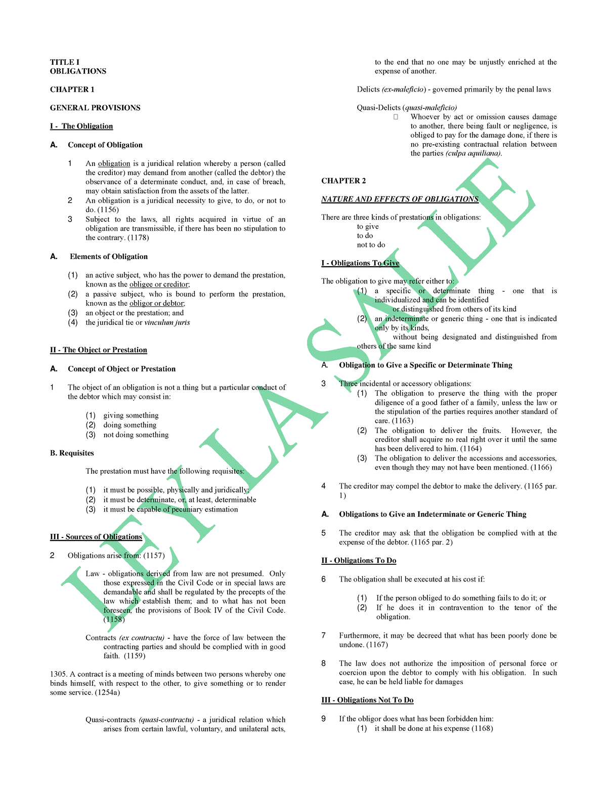 Title I Obligations Chapter 1 General PR - TITLE I OBLIGATIONS CHAPTER ...