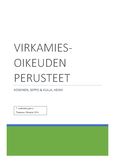 Virkamiesoikeuden perusteet - Koskinen & Kulla 2016 (summary Katyva 37 tenttiin kuuluvat osuudet)
