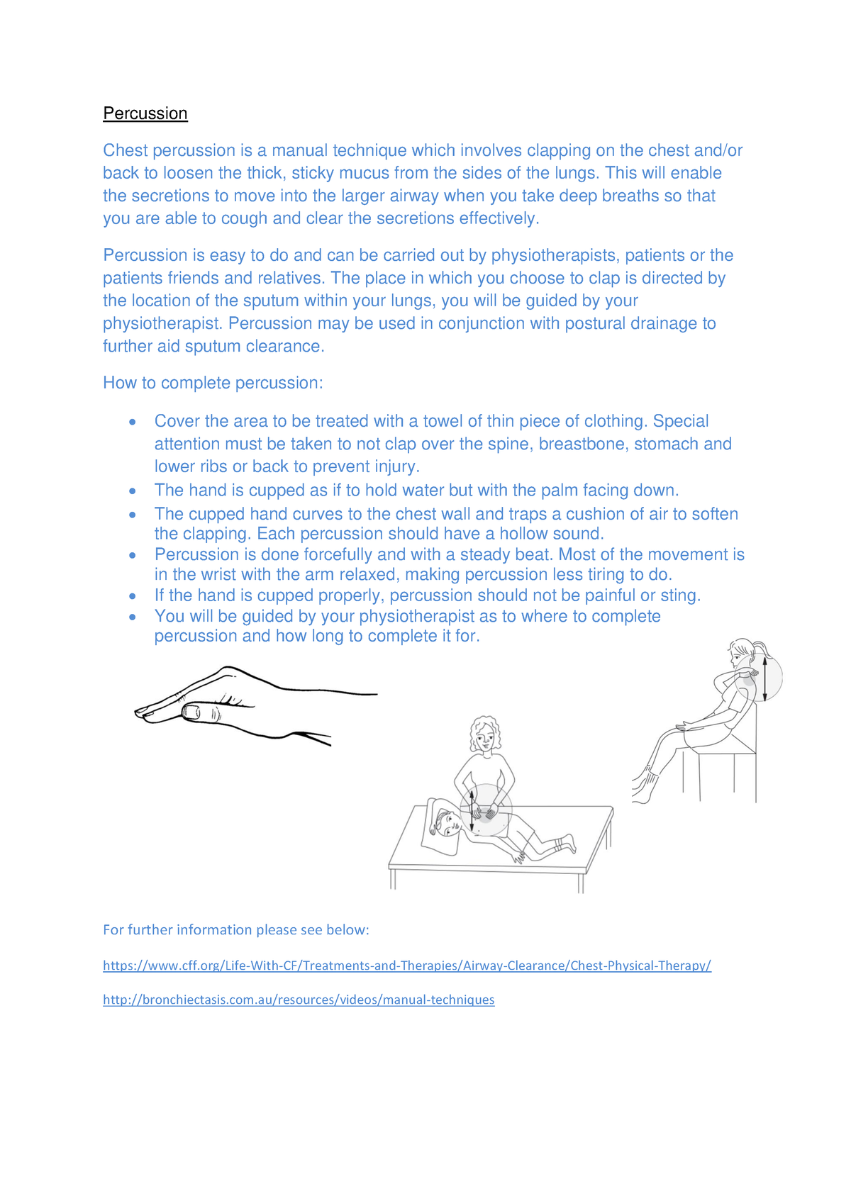 Percussion - Chest clearance technique in respiratory physiotherapy ...