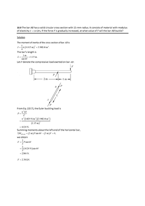 Problem 3-114 - 재료역학 솔루션 - 3 DŚĞ ƉƌŝƐŵĂƚŝĐ ďĂƌ ŝƐ ŵĂĚĞ ŽĨ ŵĂƚĞƌŝĂů ǁŝƚŚ ...