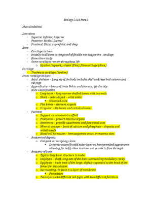 Biology 2130 - Lecture notes 1 - Biology 2130 Anatomy and physiology ...