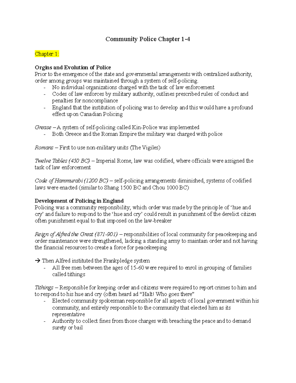 Community Police Chapter Notes - Community Police Chapter Chapter 1 ...