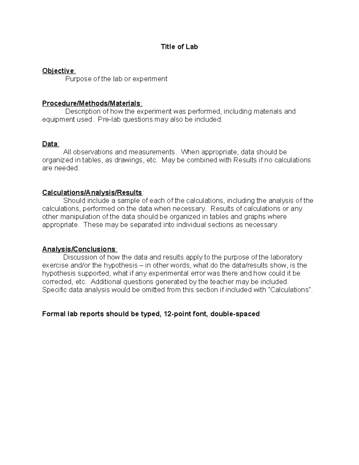 Template formal lab - The study guide finished and completed - Title of ...