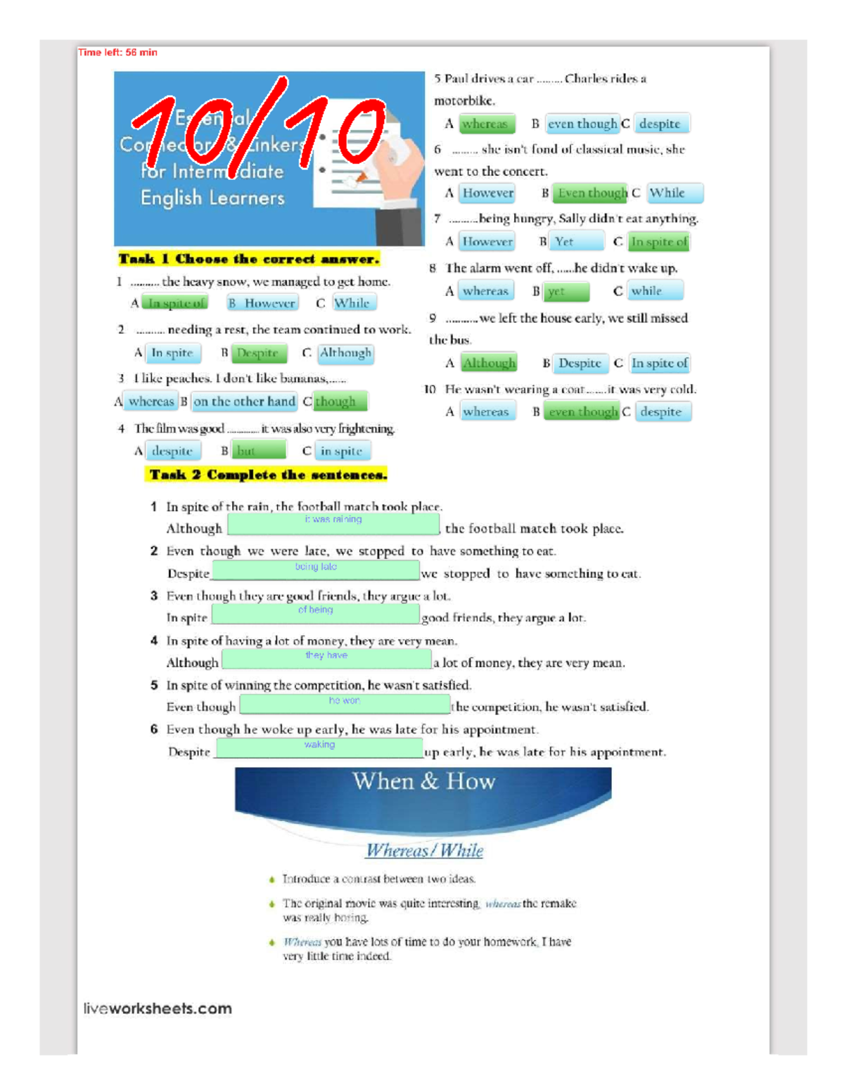 Linkers of contrast de liveworksheets Química Analítica I Studocu