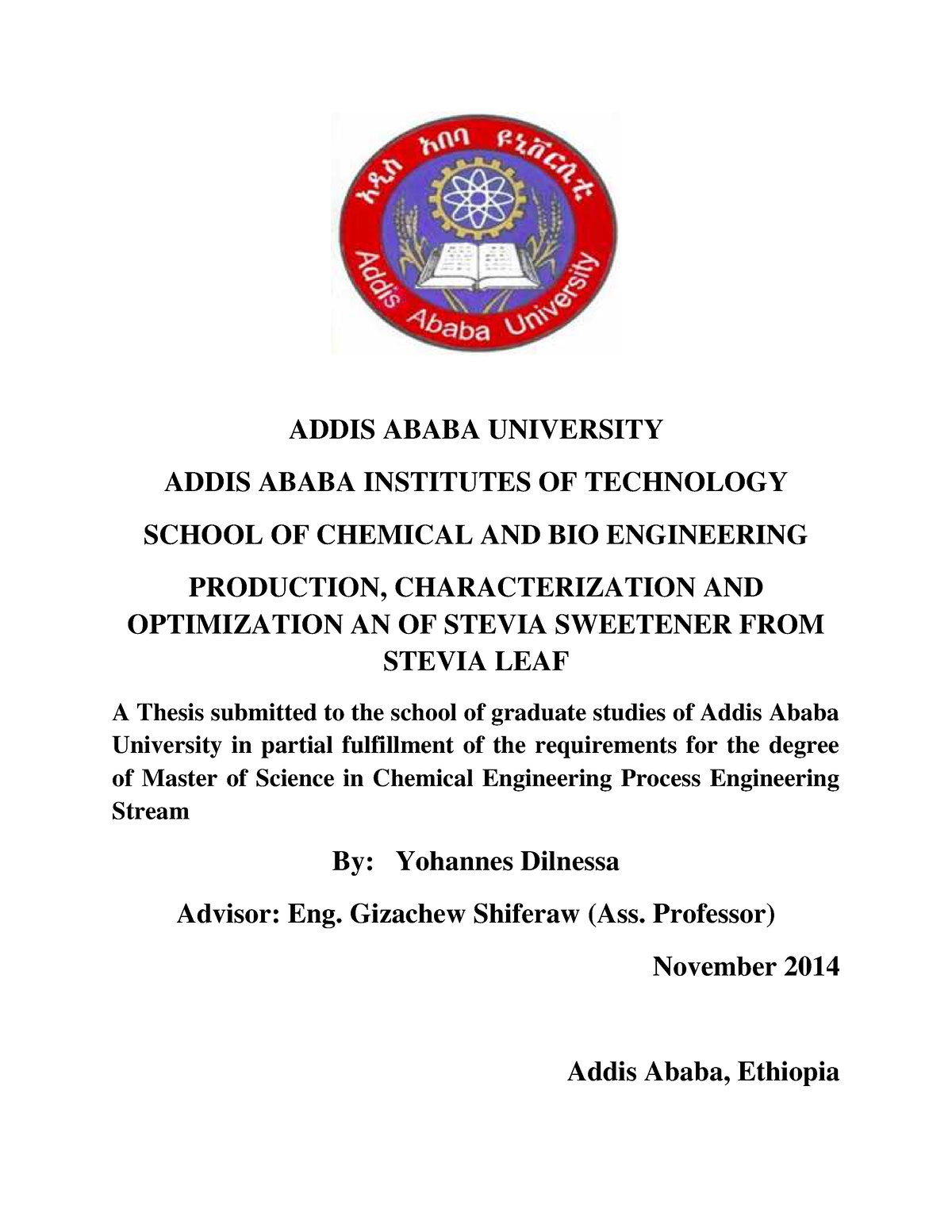 mba thesis in addis ababa university