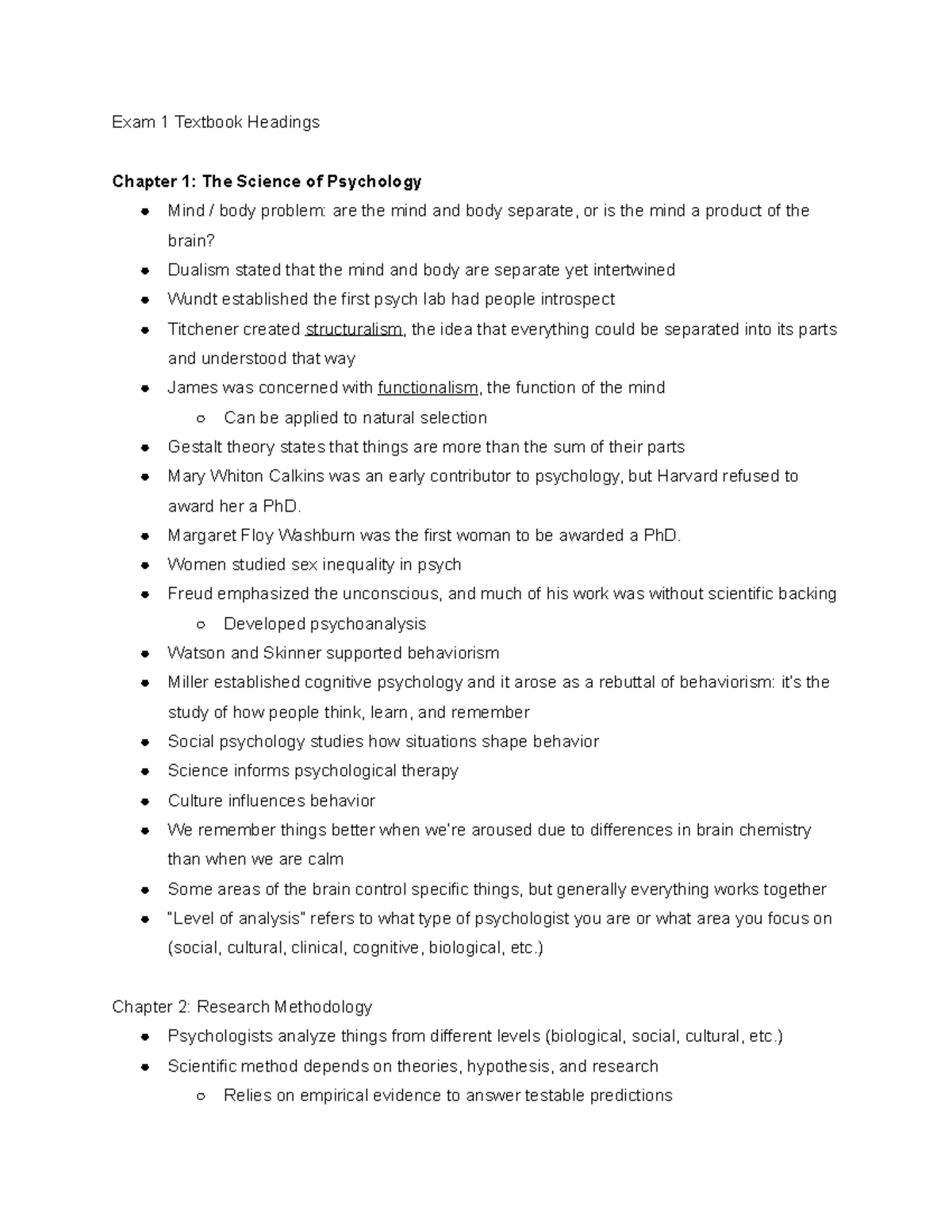 Chapters 13 V. Magley, Instructor Exam 1 Textbook Headings Chapter