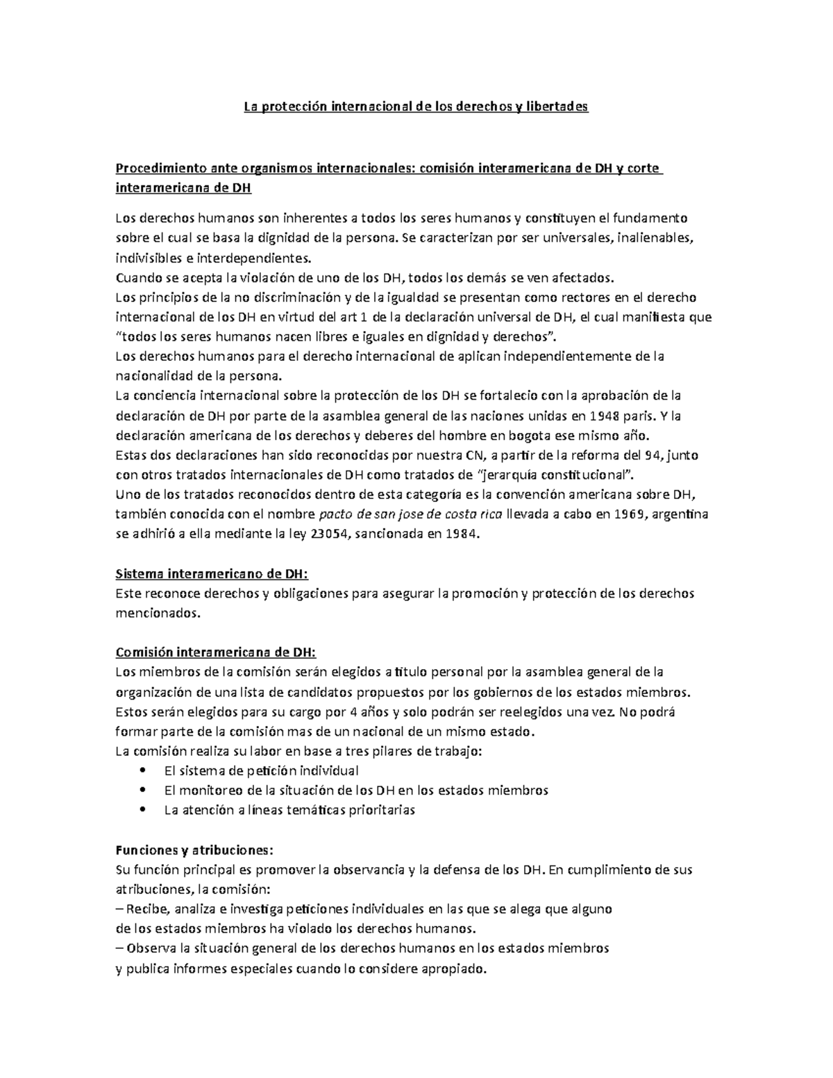 La protección internacional de los derechos y libertades - La ...