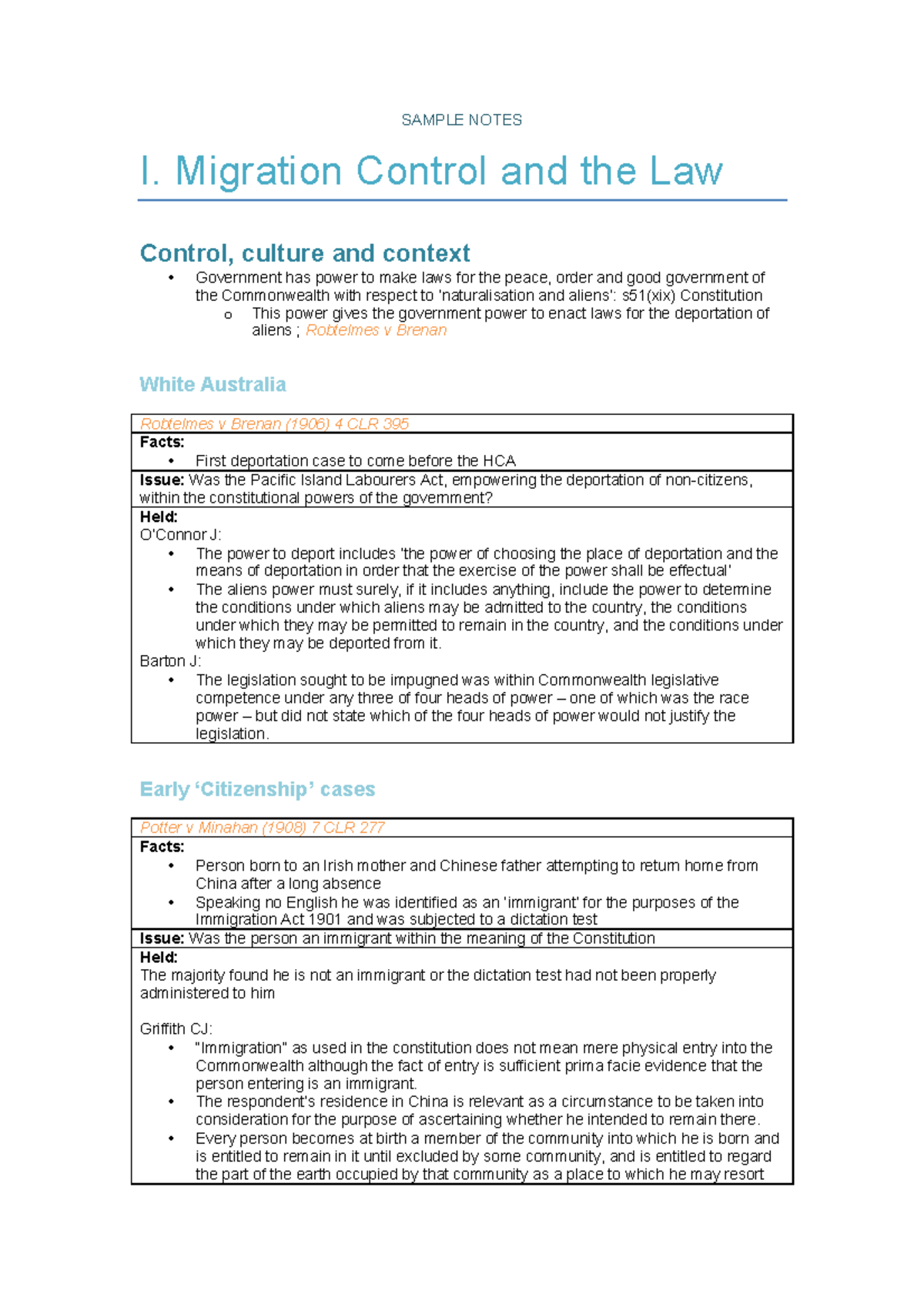 migration law assignment sample