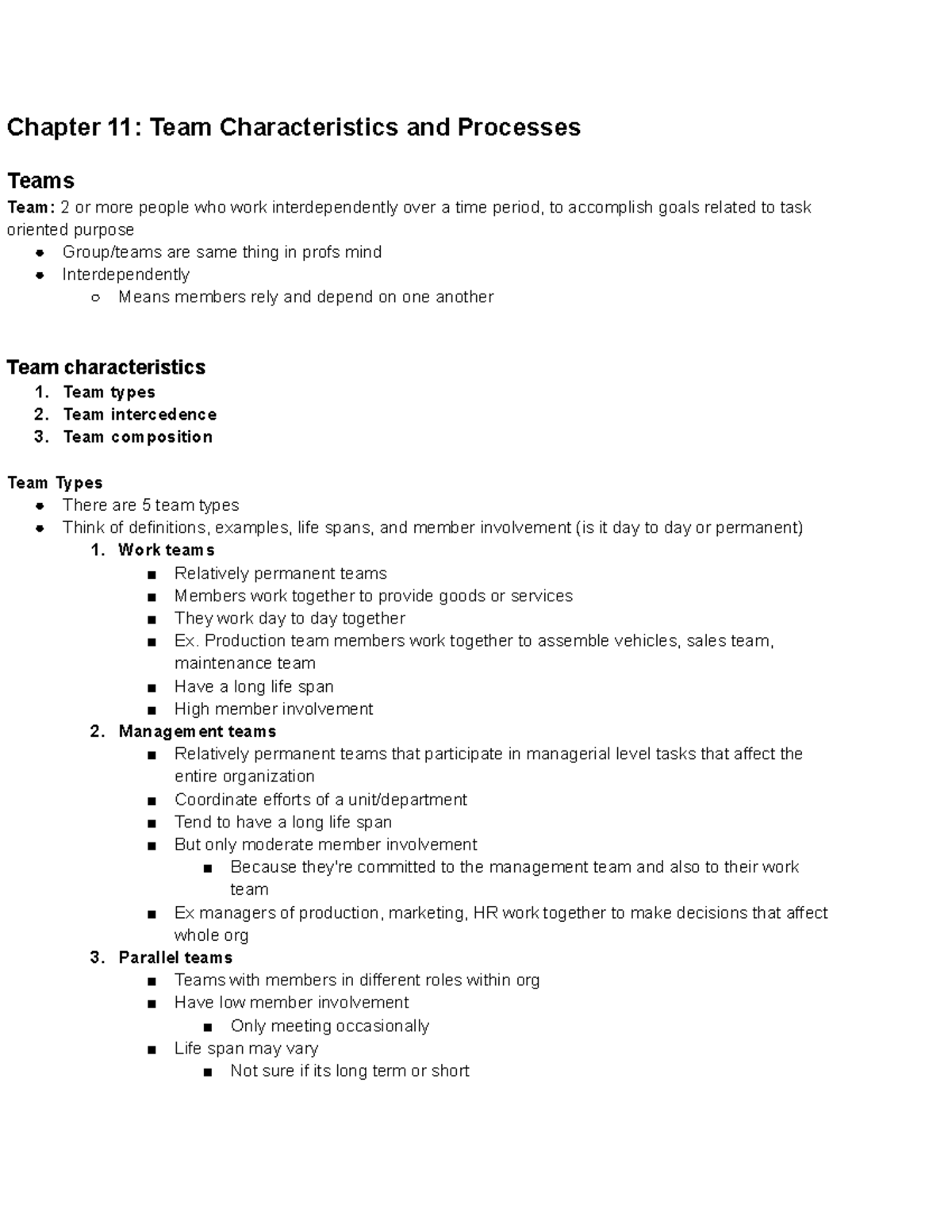 Org+Behaviour+Lecture+7 - Chapter 11: Team Characteristics and ...