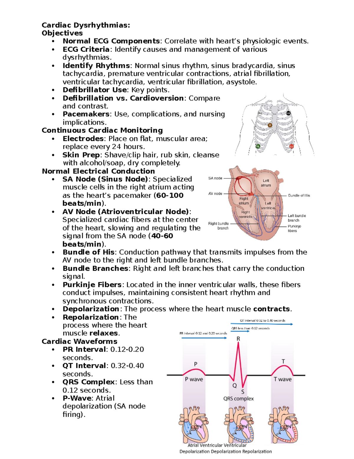 Cardiac Dysrhythias - Cardiac Dysrhythmias: Objectives Normal ECG ...