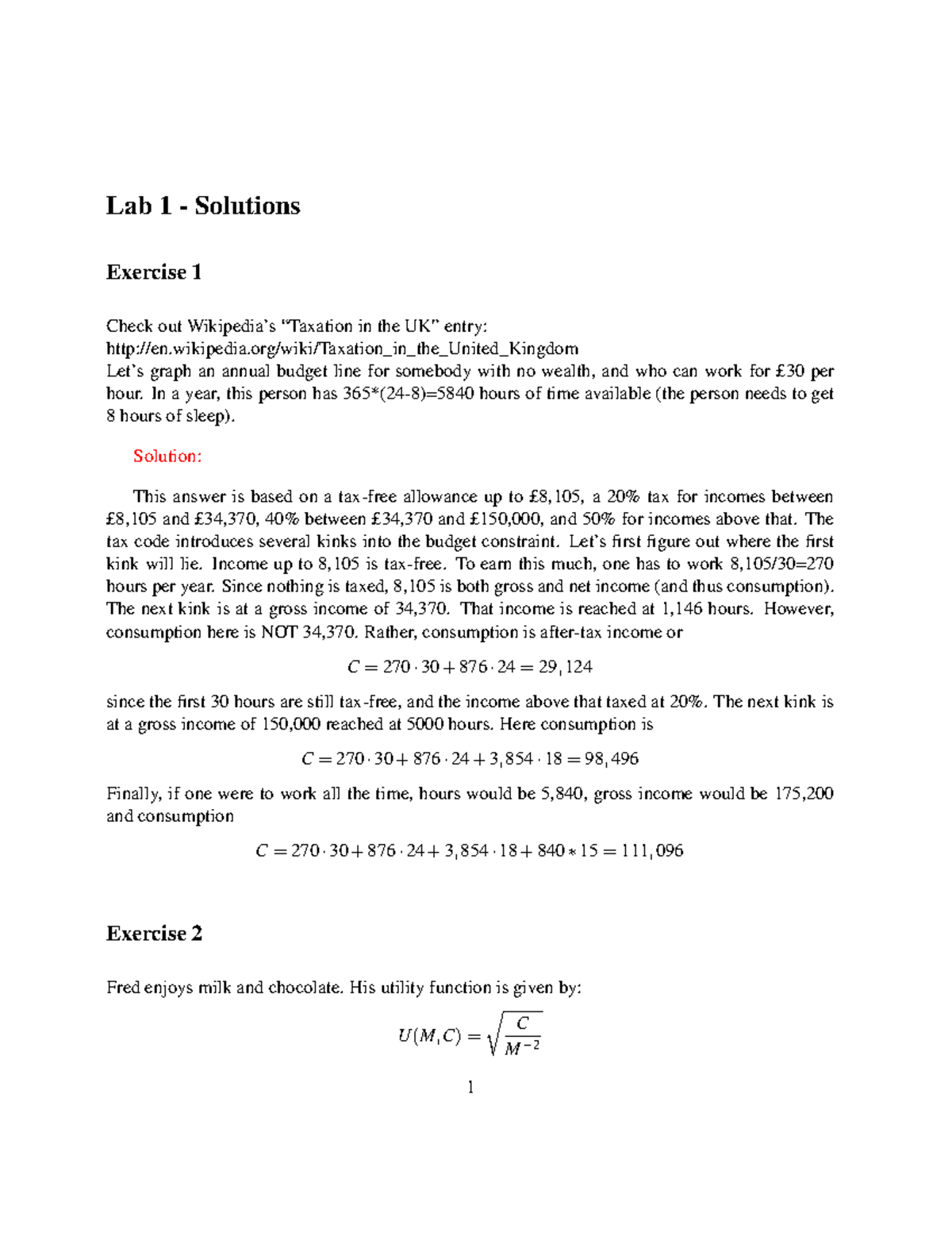Lab 1 solutions - Tutorial - Lab 1 - Solutions Exercise 1 Check out ...