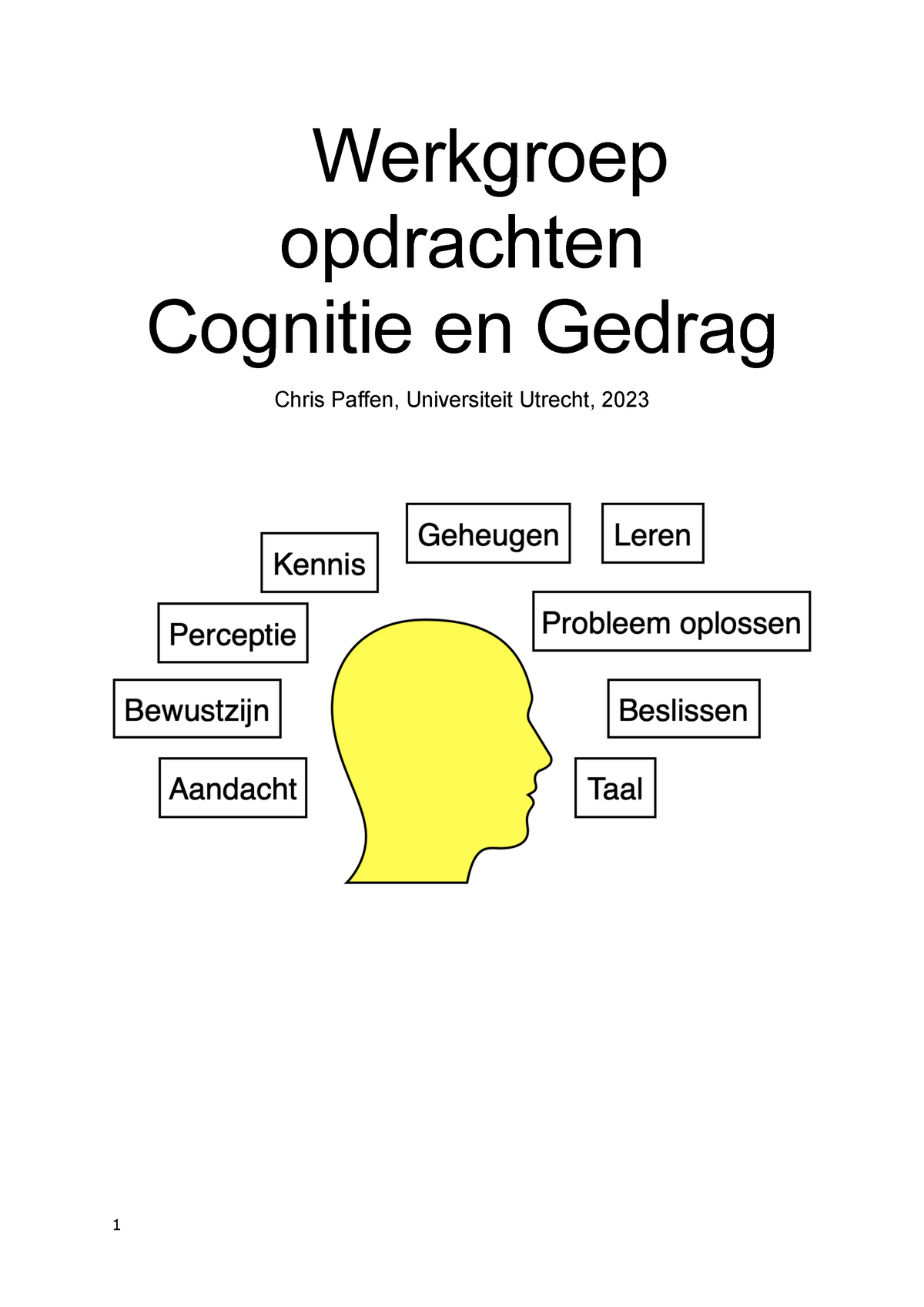 Opdrachten V1.02 I - Antwoorden Wg - Werkgroep Opdrachten Cognitie En ...