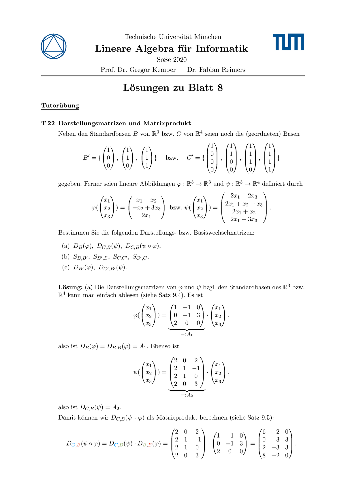 Loesung 08 - SS20 - Technische Universit ̈at M ̈unchen Lineare Algebra ...