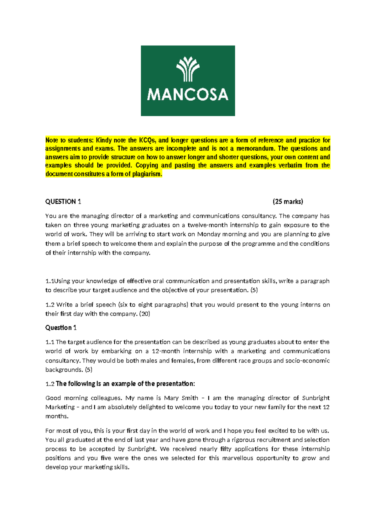 WEB 6 notes - Note to students: Kindy note the KCQs, and longer ...
