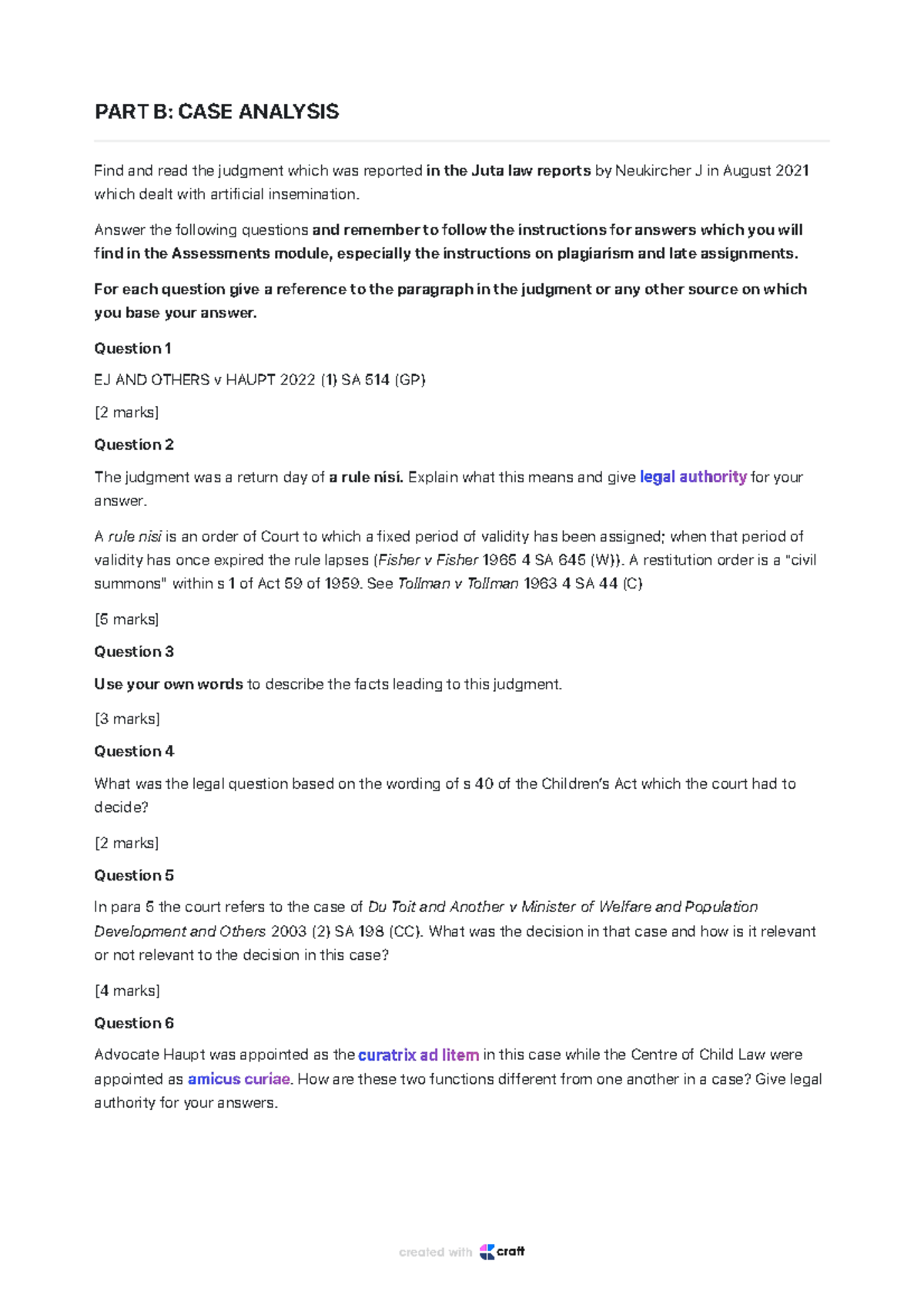 PART B: CASE Analysis - PART B: CASE ANALYSIS Find And Read The ...