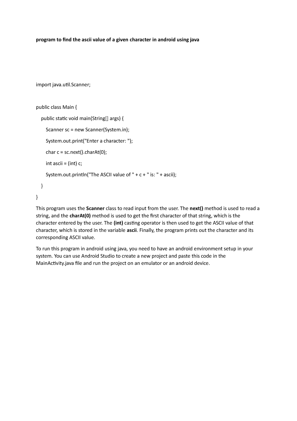 android-ascii-program-to-find-the-ascii-value-of-a-given-character-in