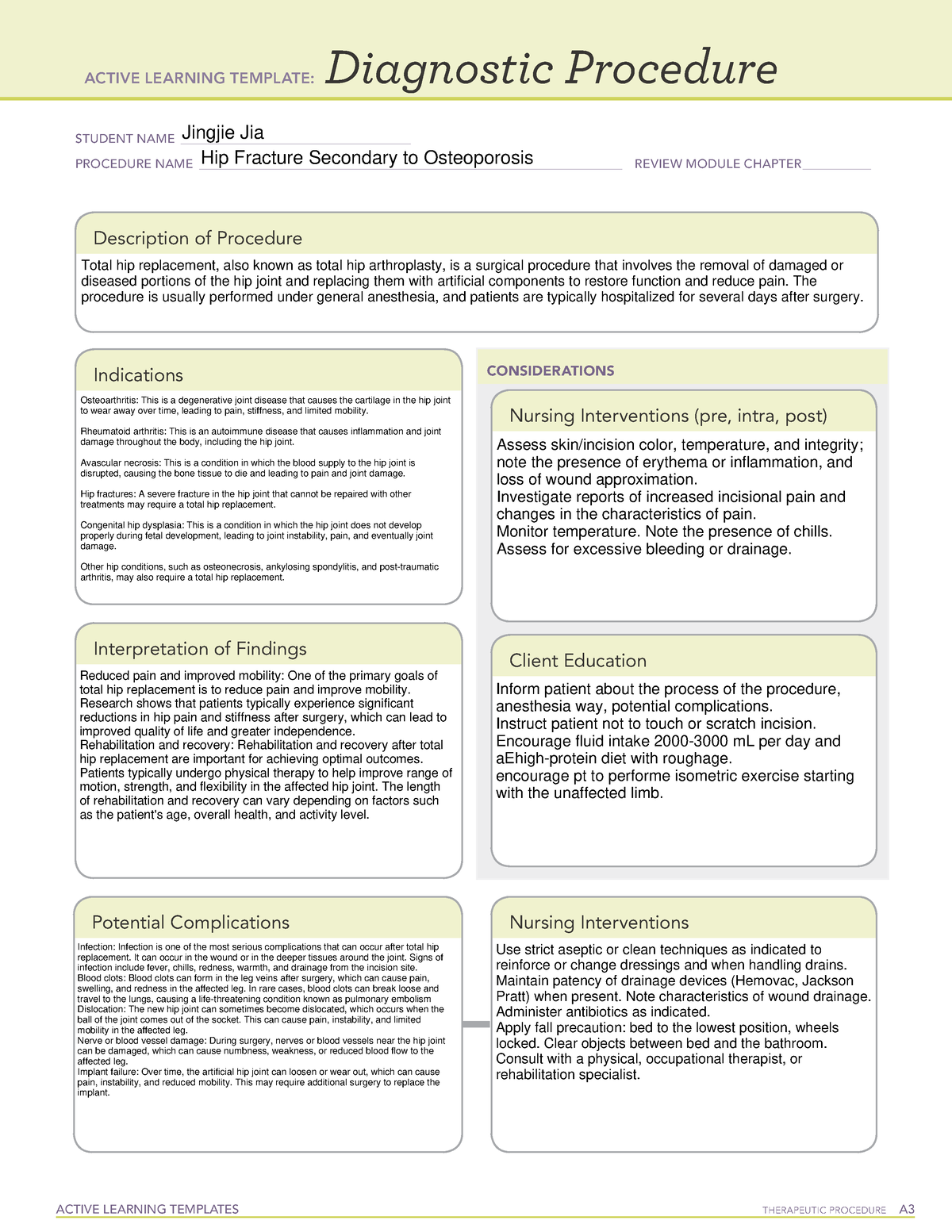 Active Learning Template Diagnostic Procedure form - ACTIVE LEARNING ...