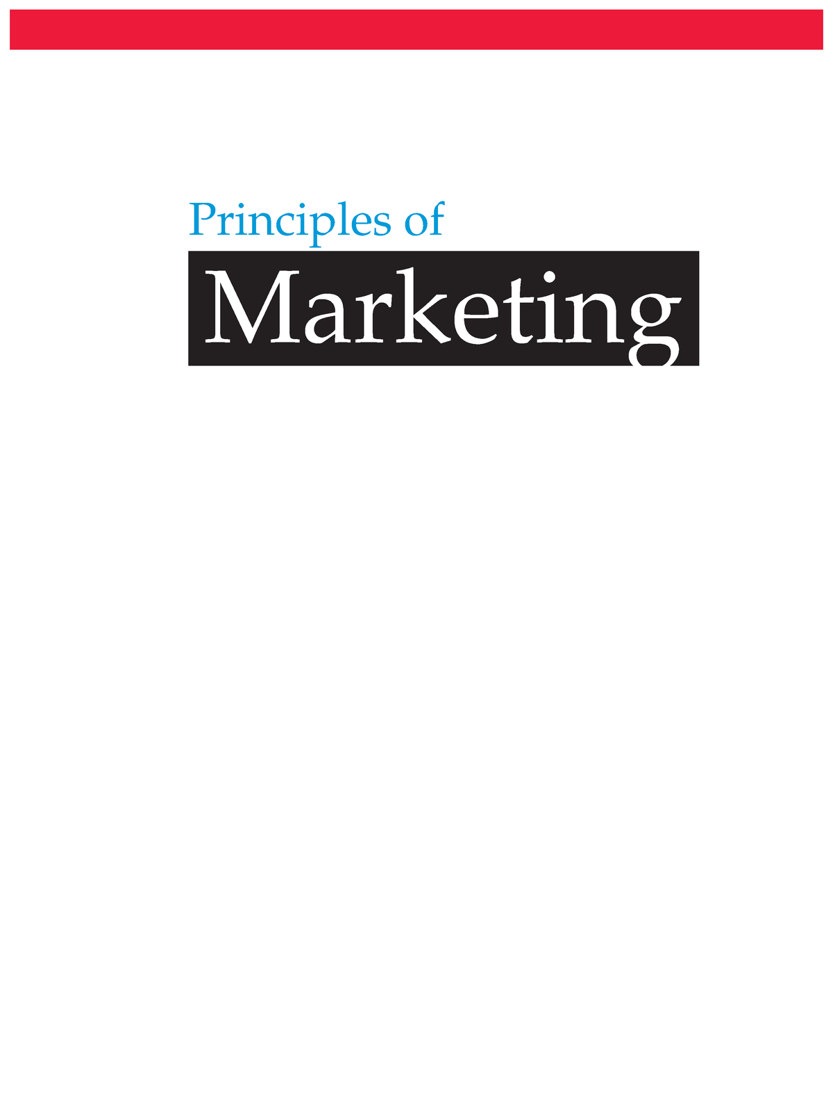 Principles Of Marketing - Chapter 1 - Principles Of Marketing 1 Chapter ...