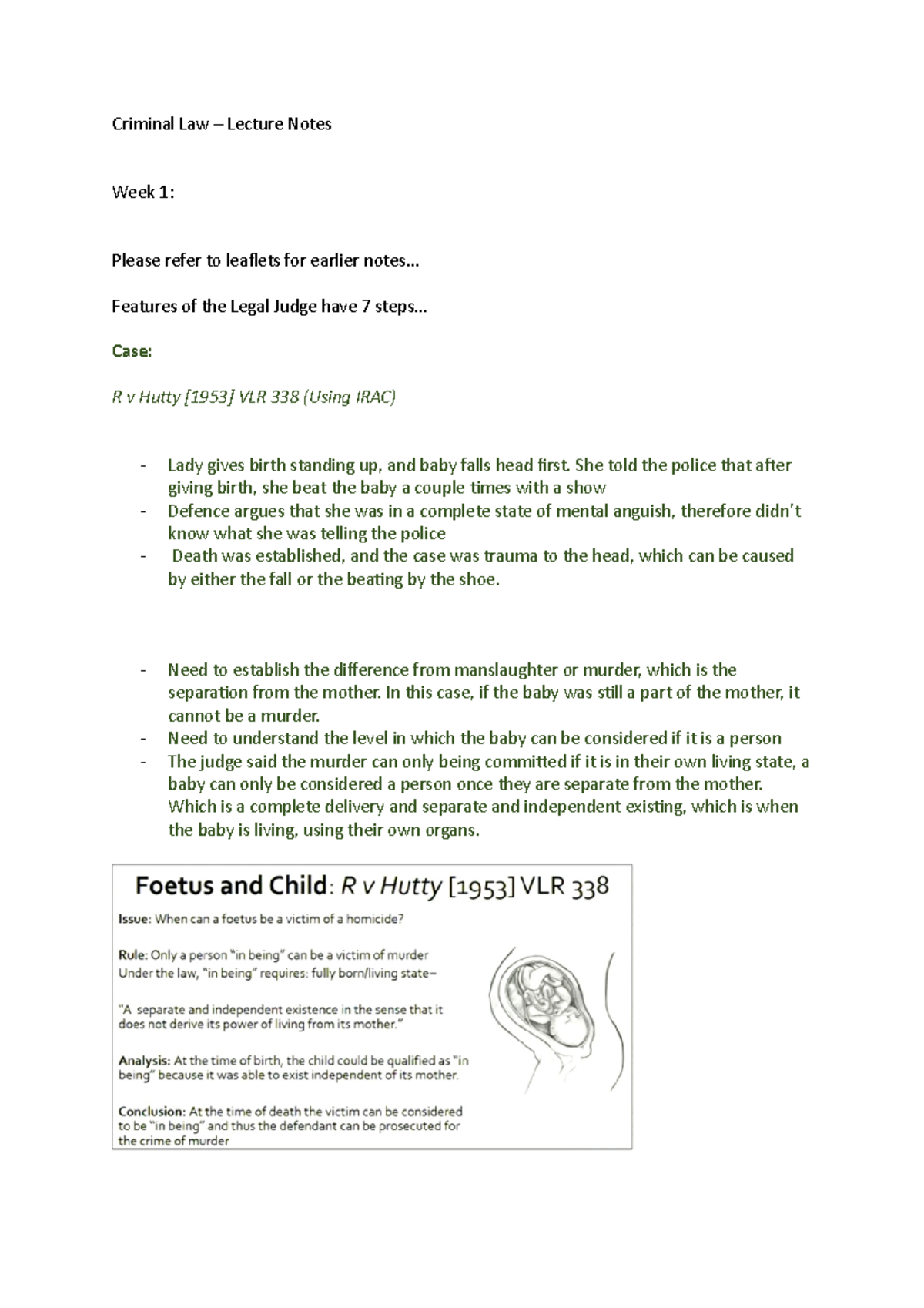 Criminal Law - Notes - Criminal Law – Lecture Notes Week 1: Please ...