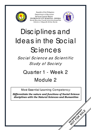 DISS Q1 Mod4 Emergence Of Social Science Diciplines - Disc Ip Line A Nd ...