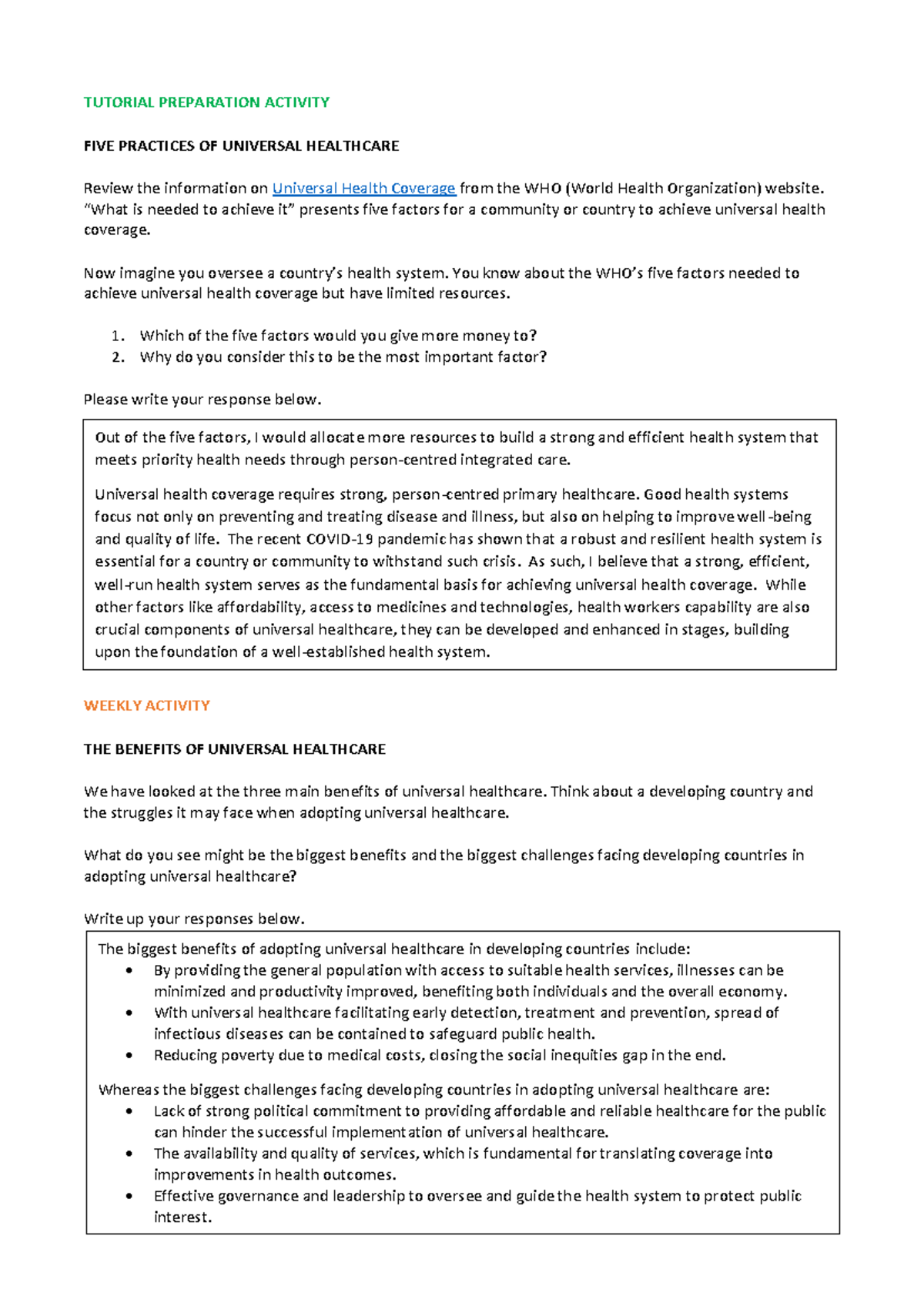 HESC N104C tutorial and weekly activities - TUTORIAL PREPARATION ...