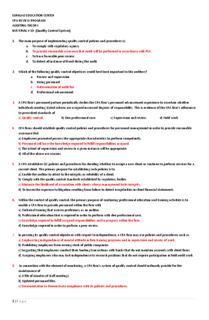 Auditing Theories - CPAR Testbank - BS Accountancy - Studocu