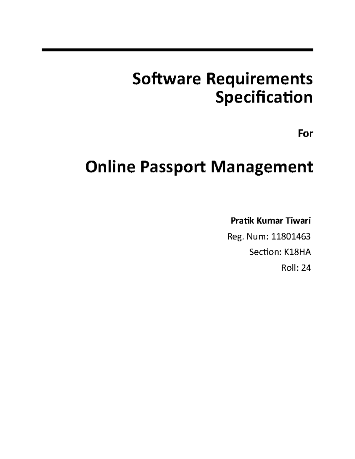 Passport management - SRS - Software Requirements Specification For ...