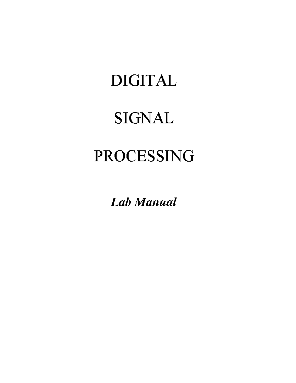 Dsp Lab EEC-652 VISem 18012013 - DIGITAL SIGNAL PROCESSING Lab Manual ...