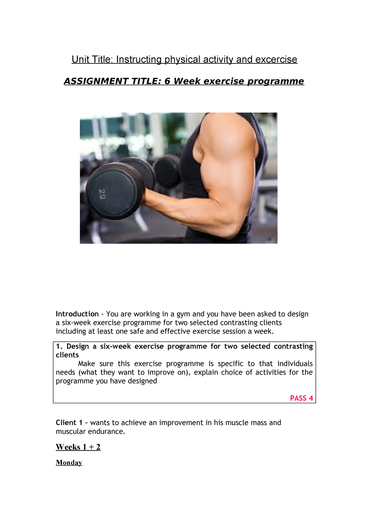 exercise and assignment