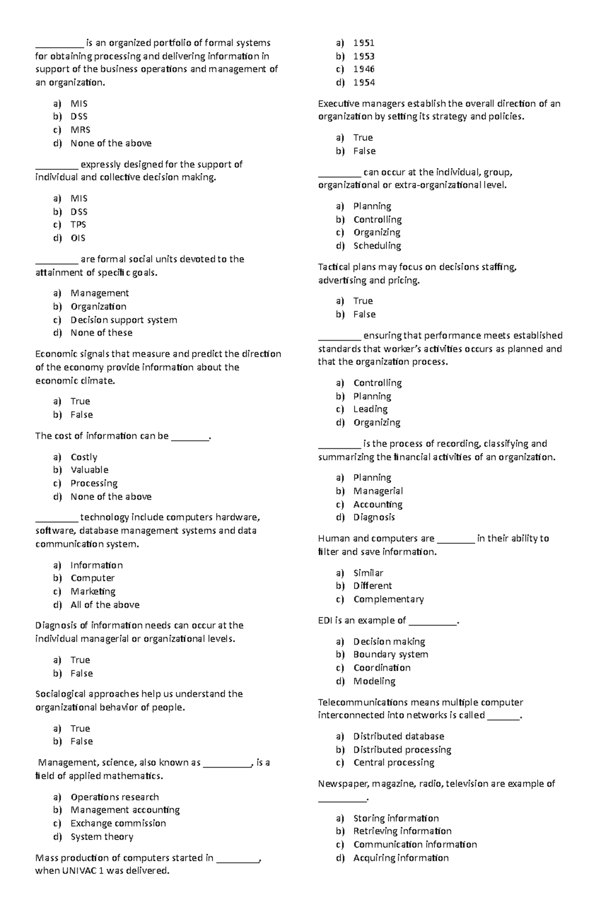 422233569-MIS-mcq - _________ is an organized porfolio of formal ...