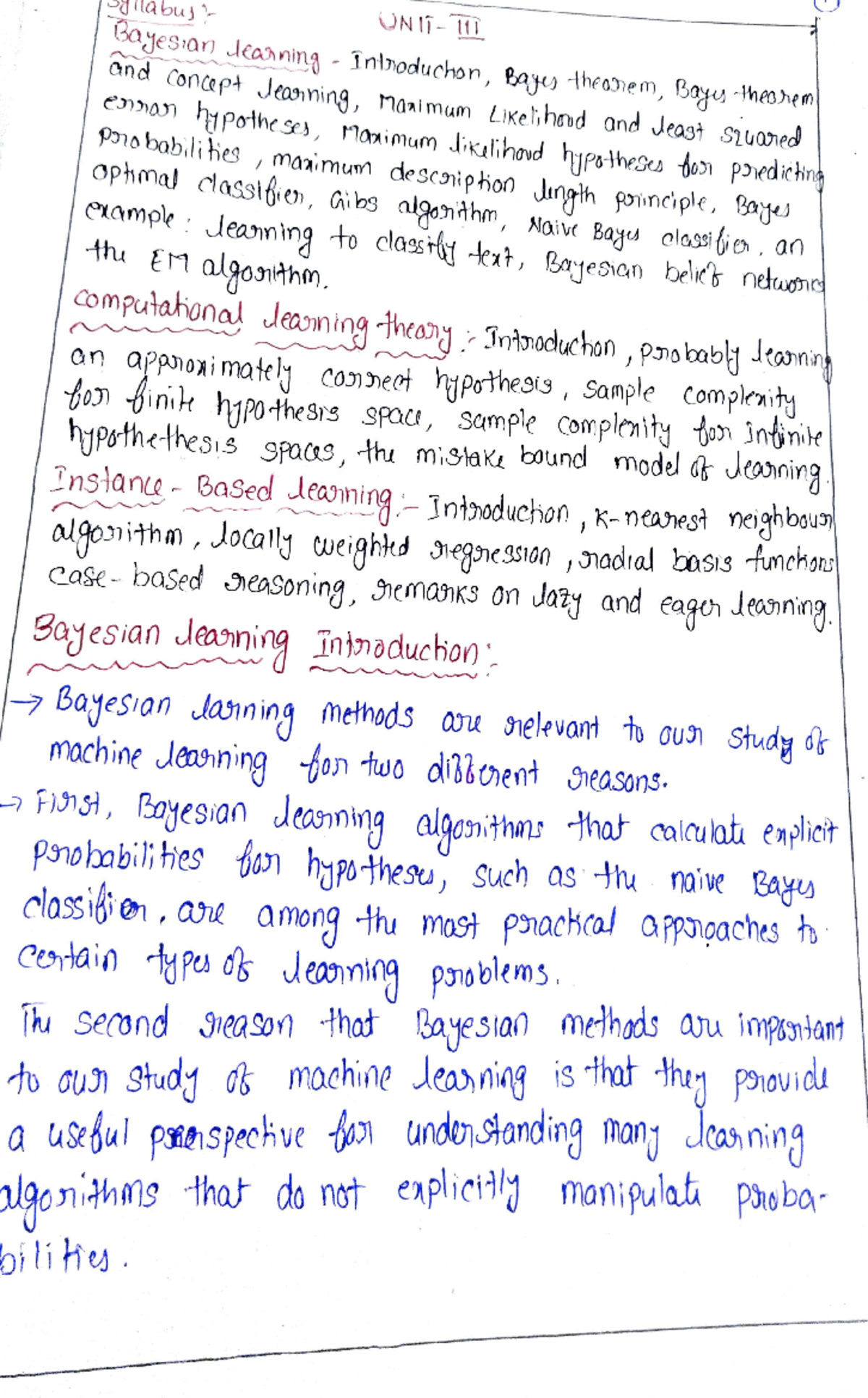 3 - all - syllabus UNIT and Bayesian concept learning Introduction ...